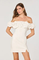 Lbruh Ruffle Strapless Off Shoulder Dress