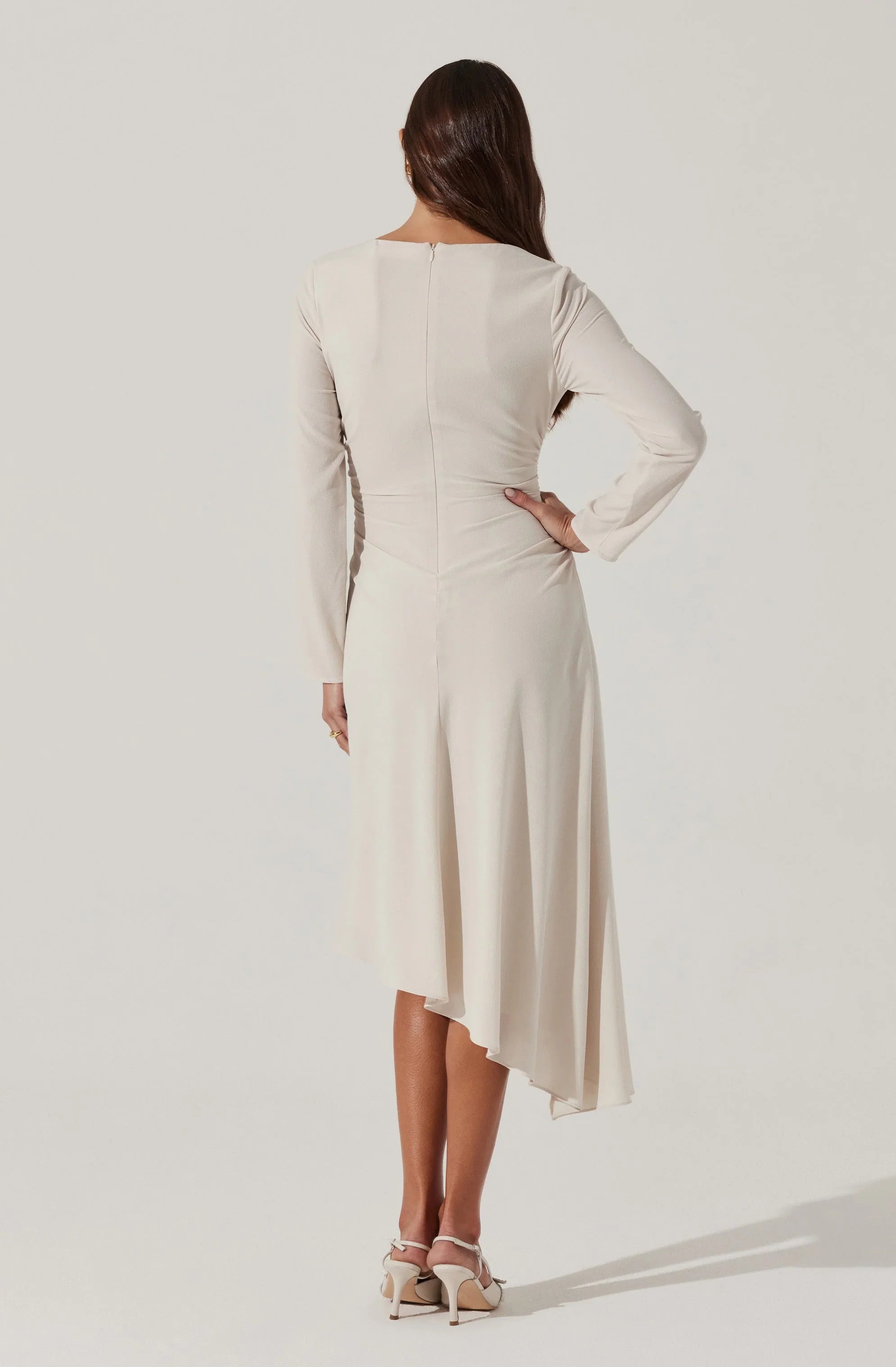 Lbruh Long Sleeve Asymmetrical Hem Dress