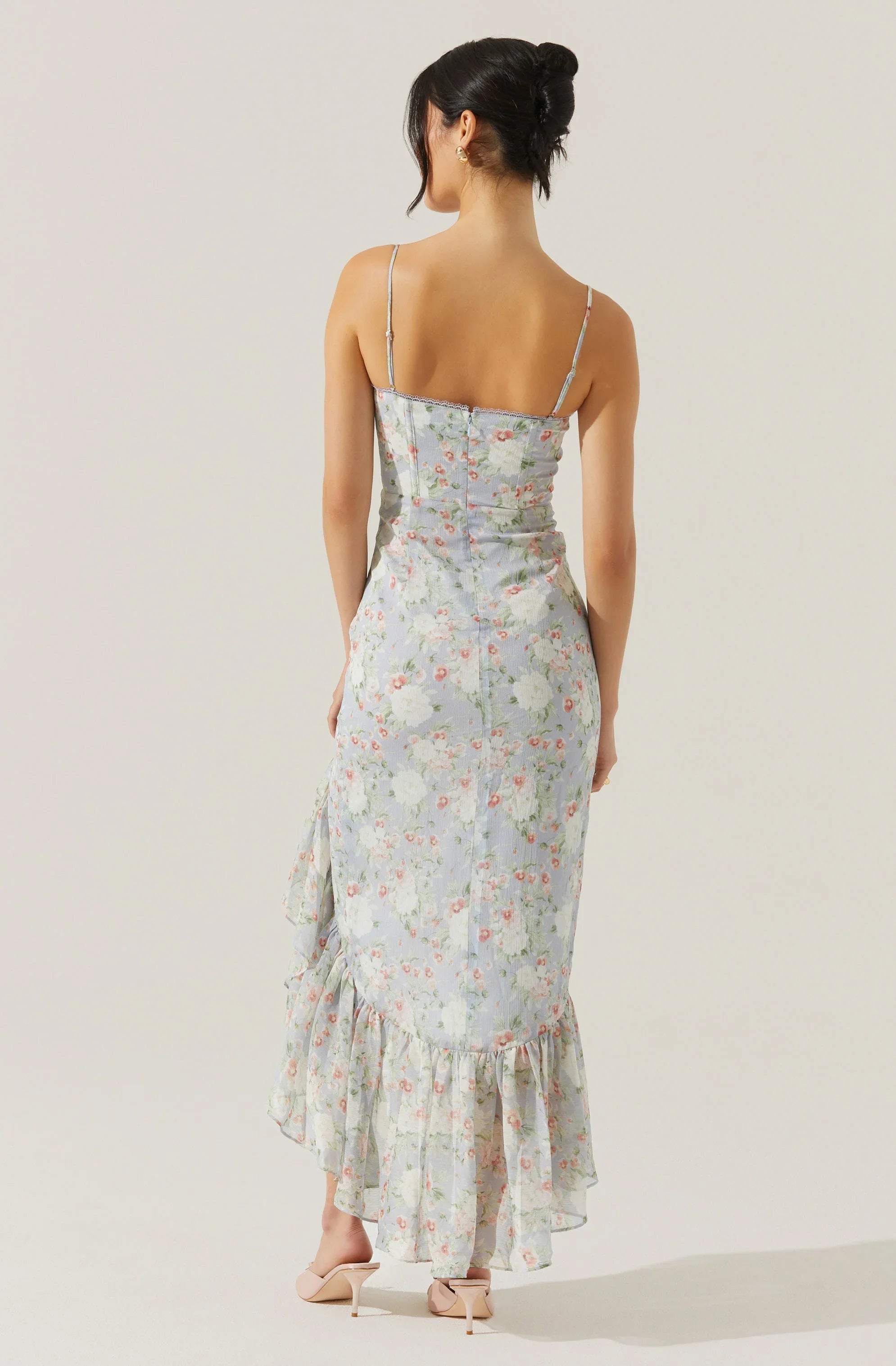 Lbruh Brisbane Asymmetrical Floral Midi Dress