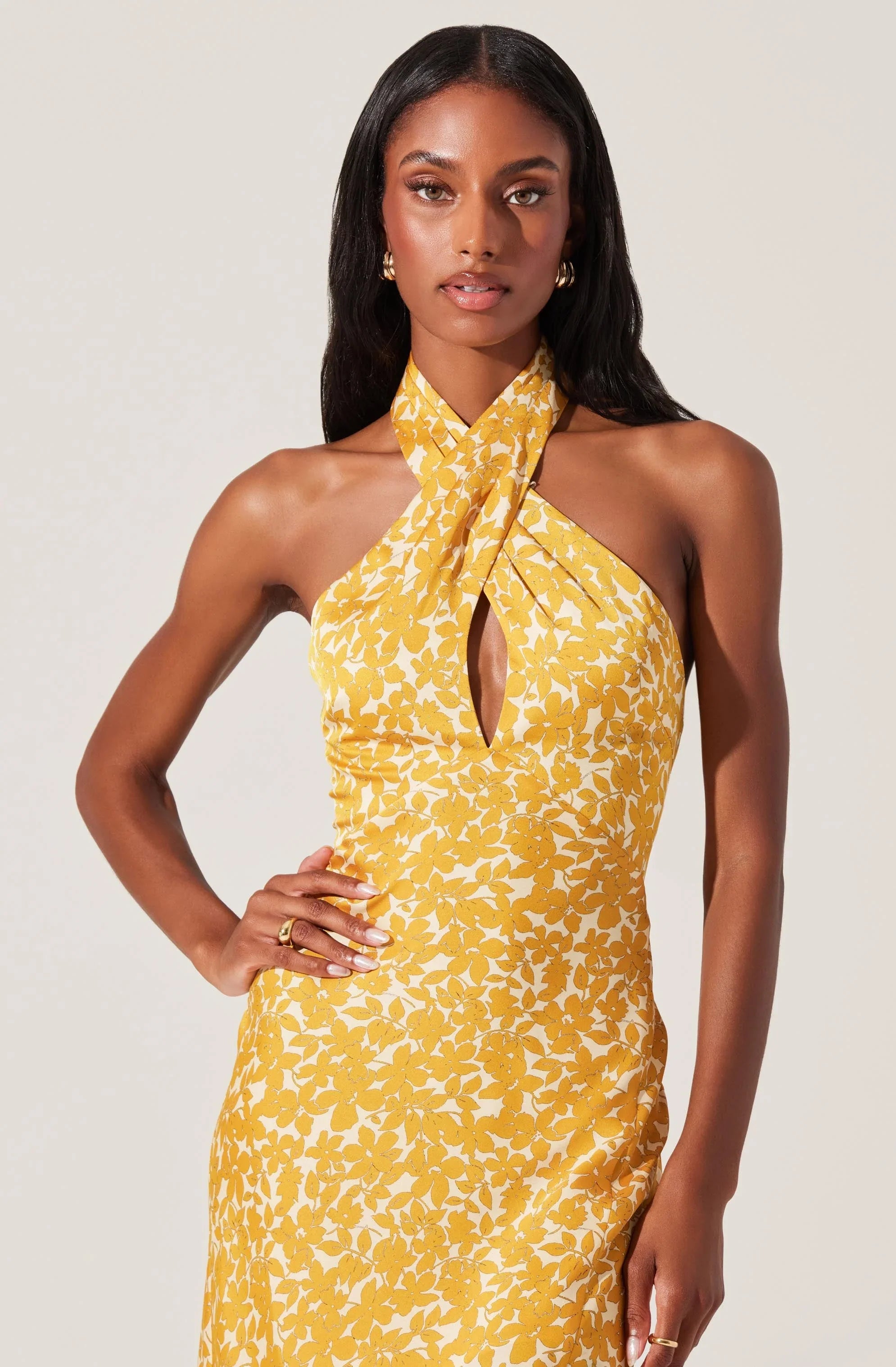 Lbruh Marissa Floral Halter Neck Midi Dress
