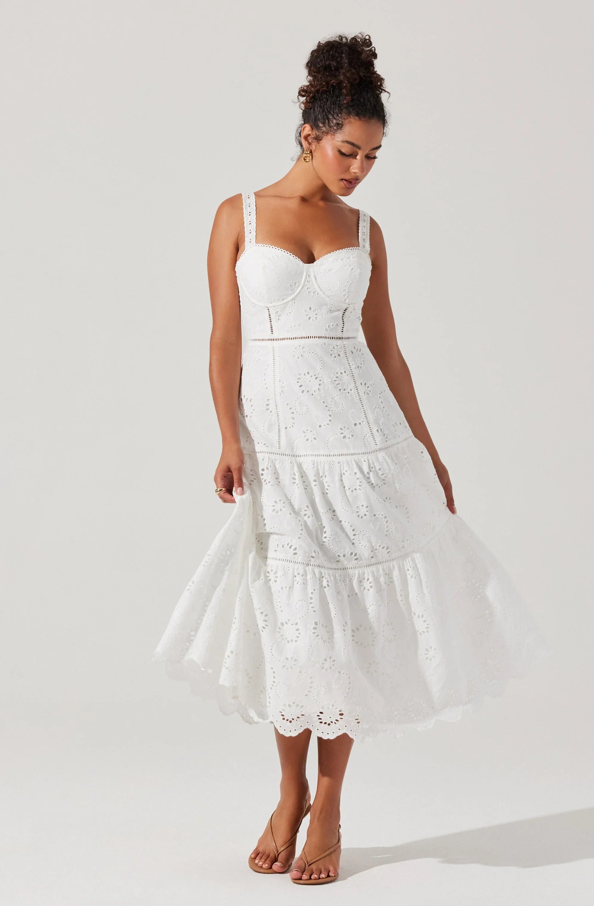 Lbruh Pellagia Eyelet Midi Dress