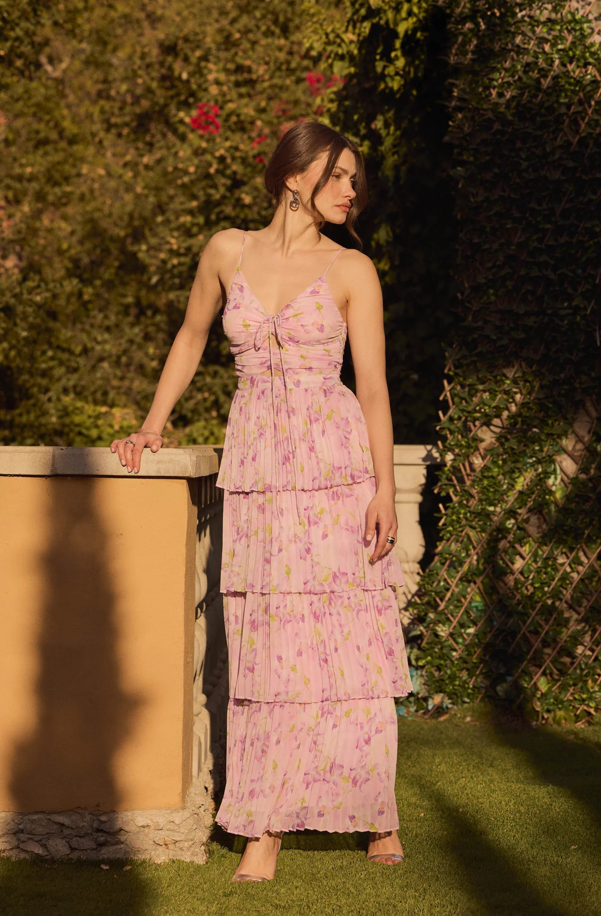 Lbruh Daytona Pleated Floral Maxi Dress