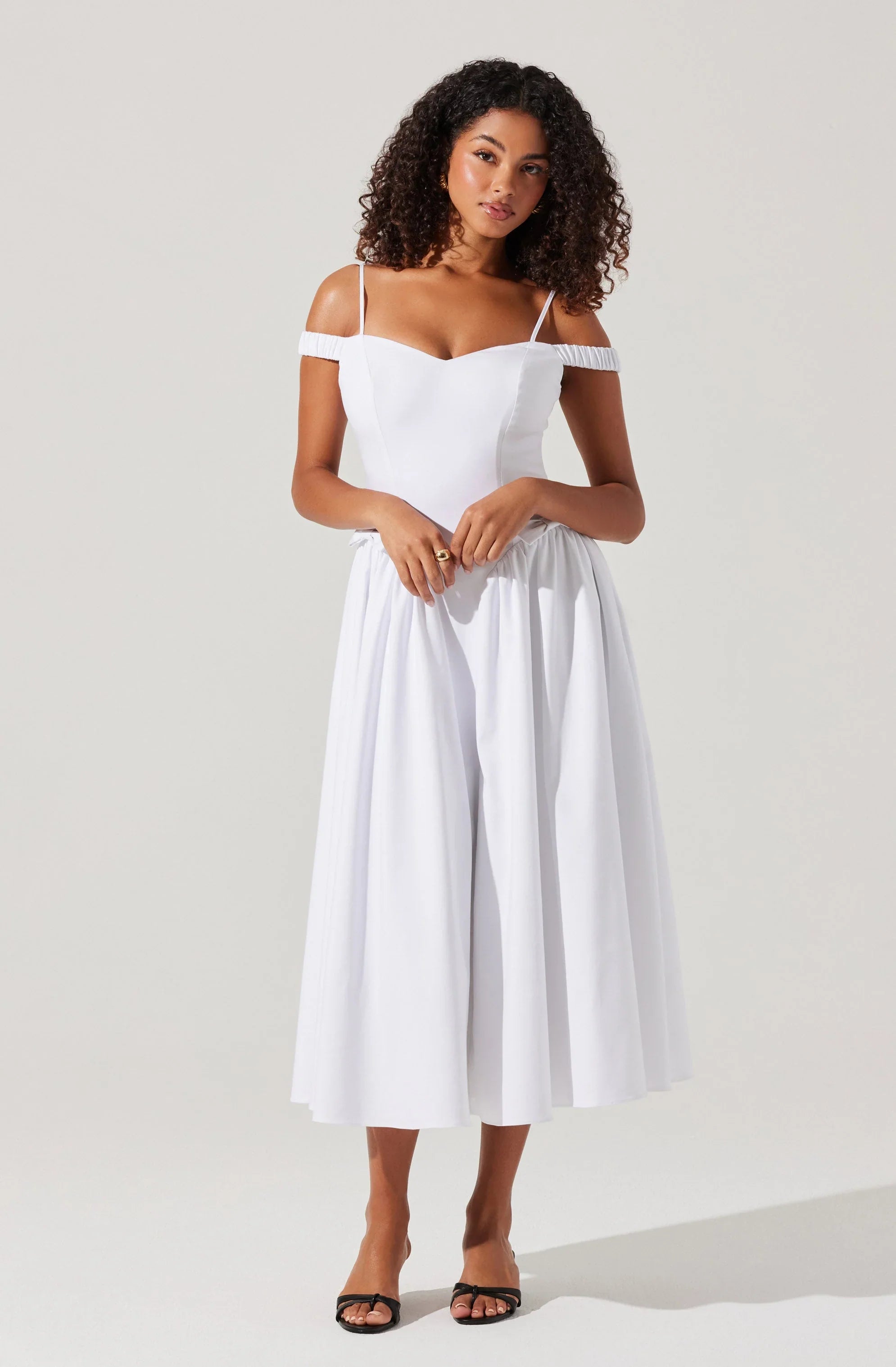 Lbruh Elvinia Off Shoulder Midi Dress