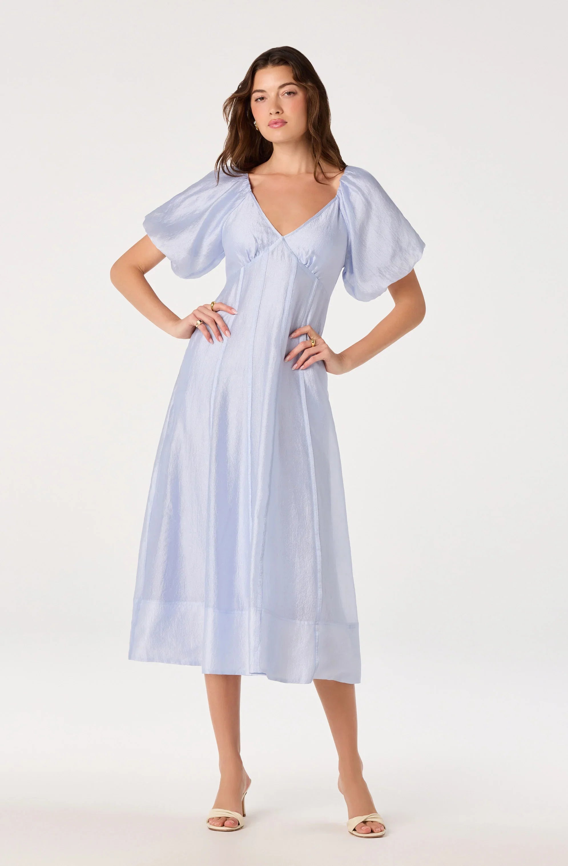 Inixyf Kathaleya Puff Sleeve Midi Dress
