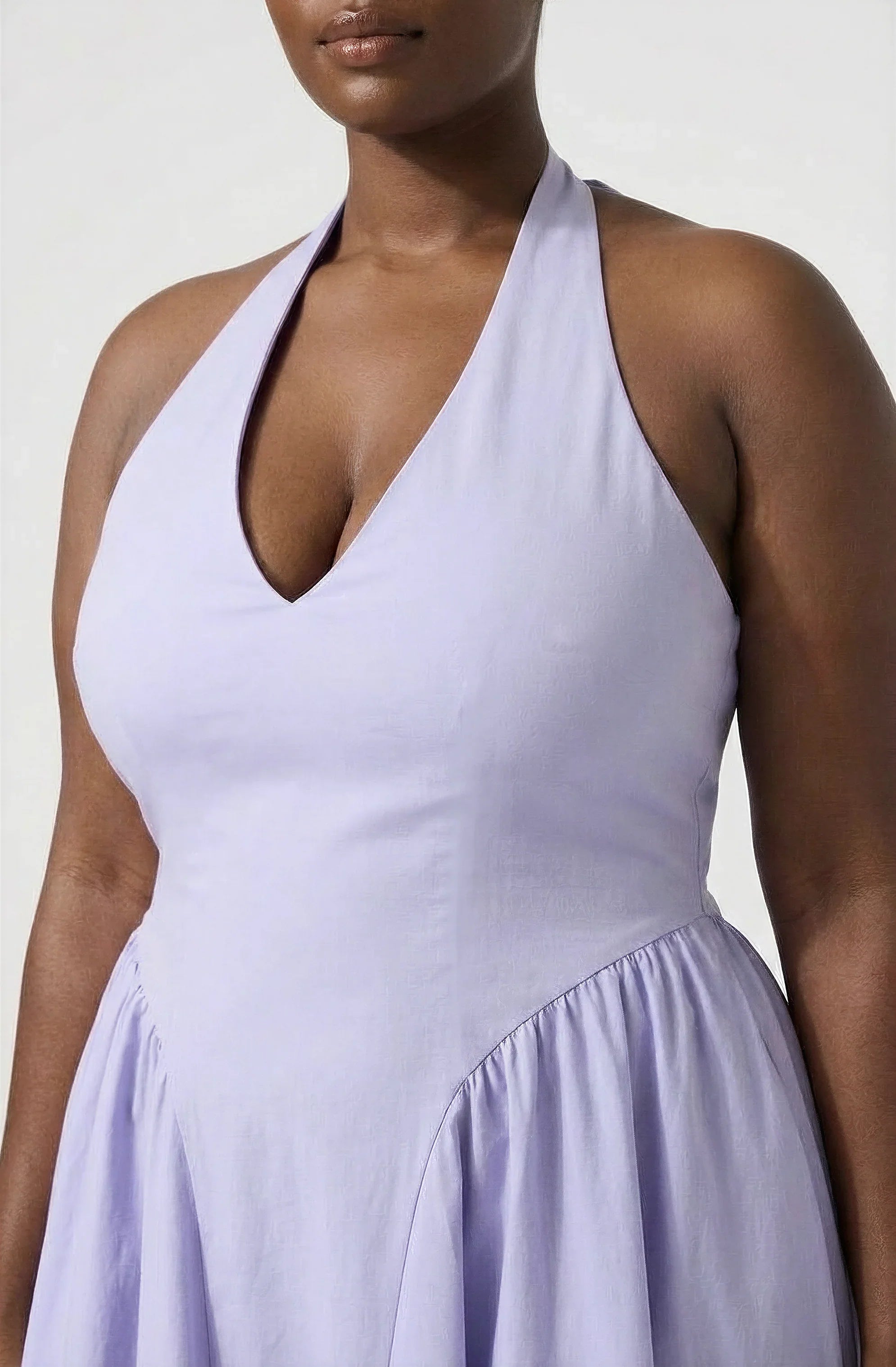 Inixyf Meana Halter Plunge Drop-Waist Midi Dress