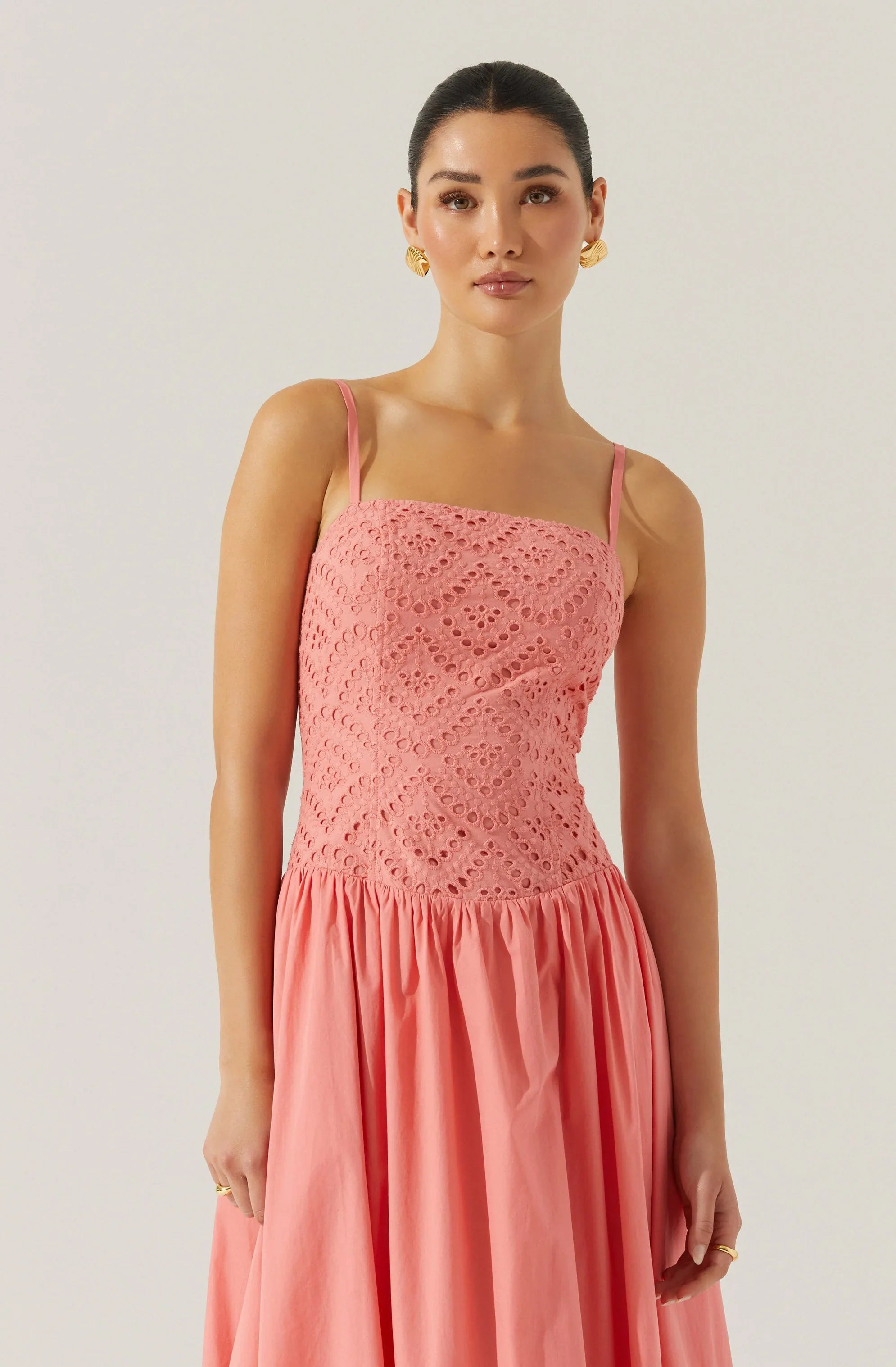 Lbruh Nathalia Eyelet Midi Dress