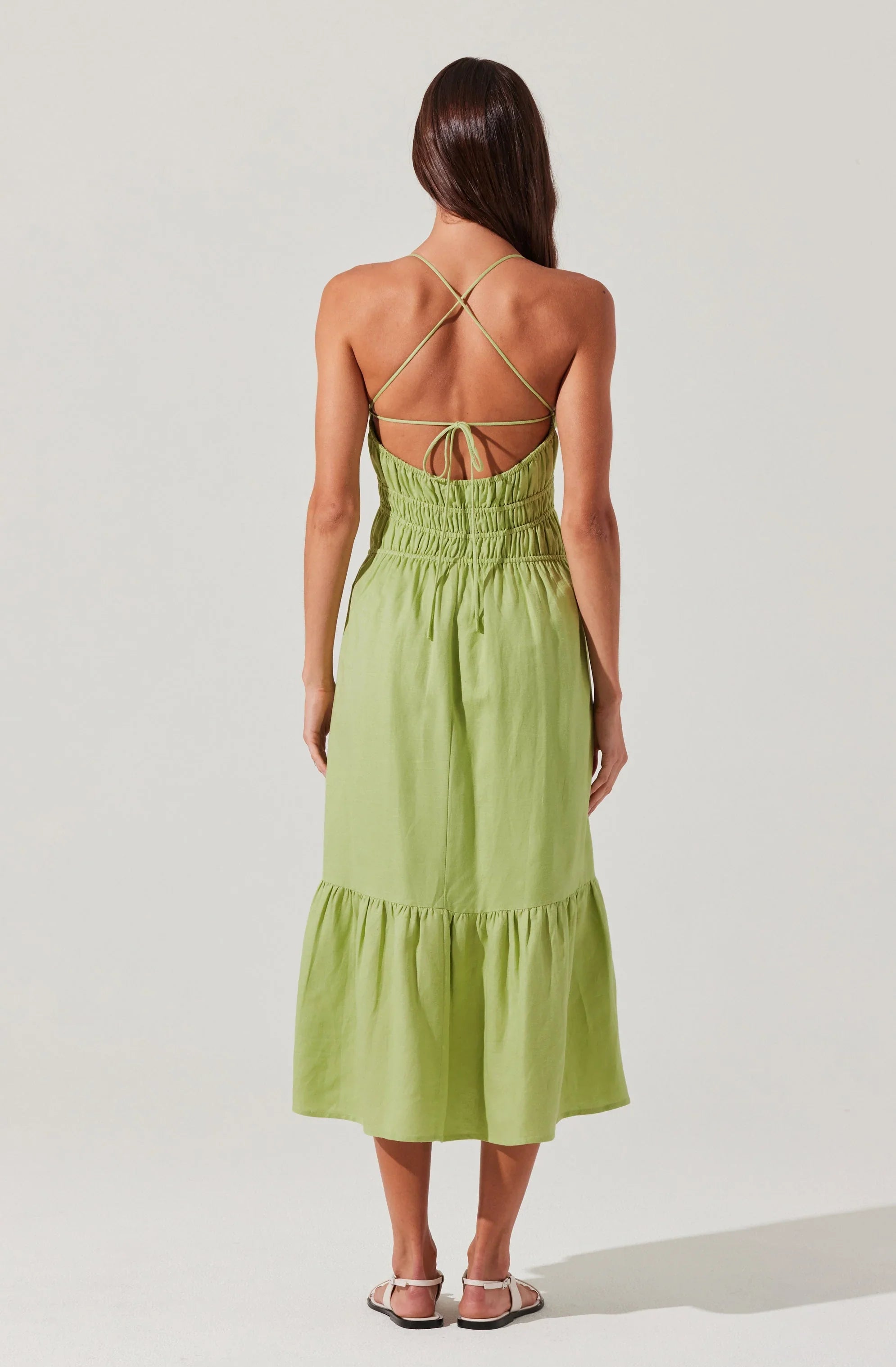 Lbruh Eleni Linen-Blend Midi Dress