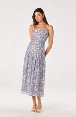 Inixyf Ava Floral Pleated Midi Dress