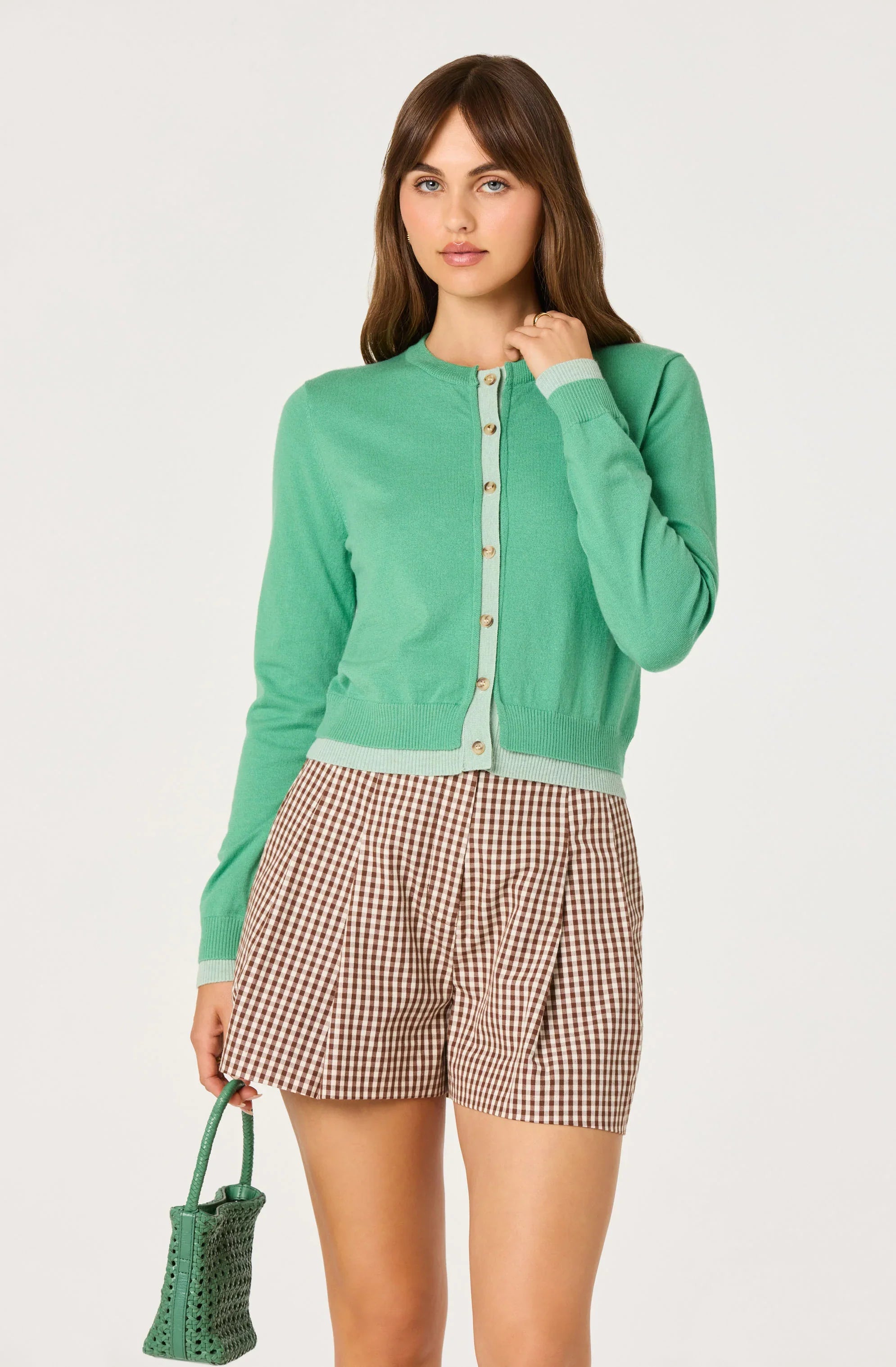 Inixyf Clovis Color Block Faux Layered Cardigan