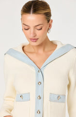 Inixyf Briley Terry Knit Denim Trim Cardigan