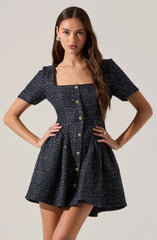 Lbruh Janel Tweed Mini Skater Dress