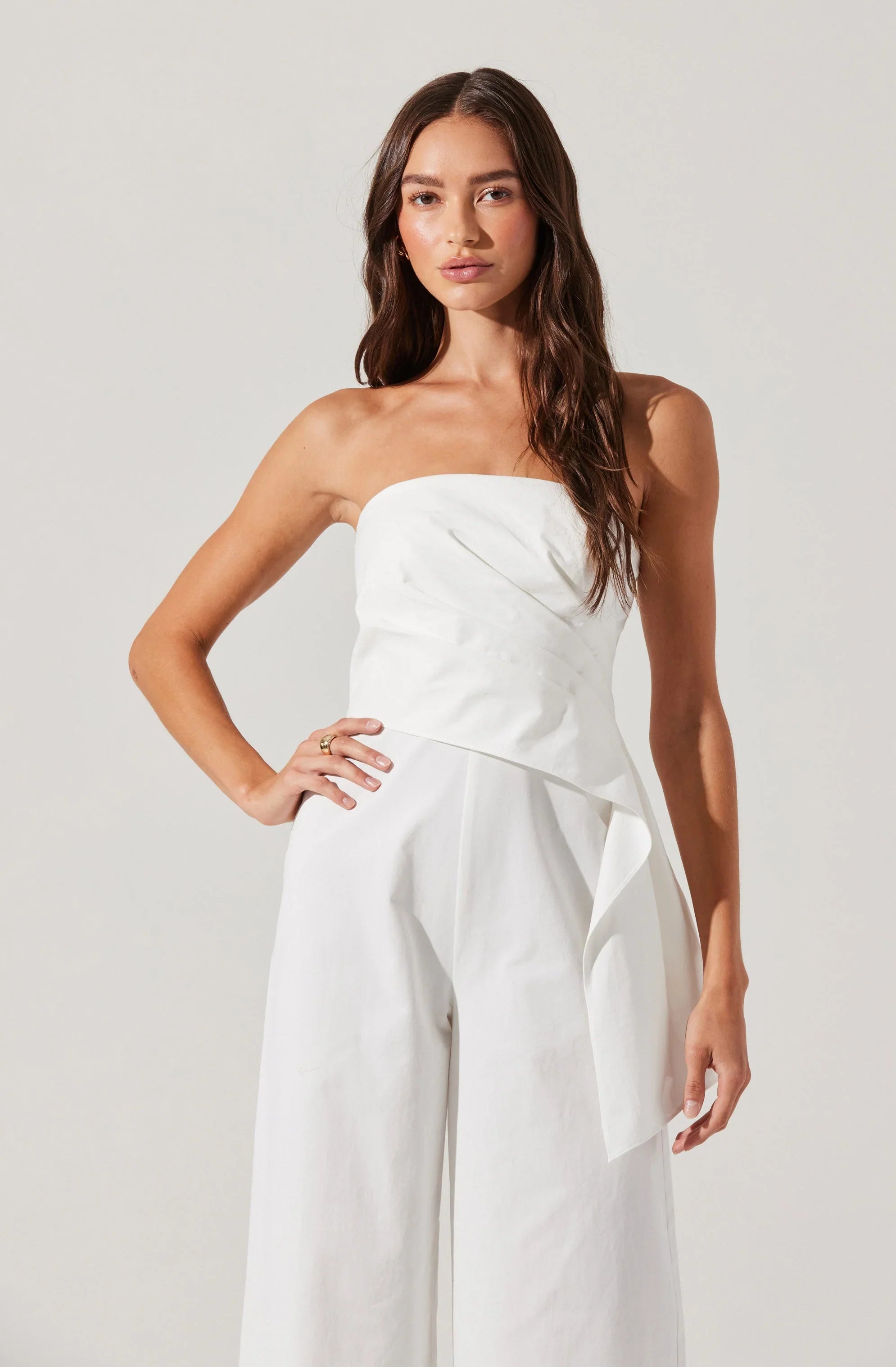 Lbruh Maciel Strapless Pleated Jumpsuit