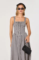 Inixyf Temperance Gingham Check Maxi Dress