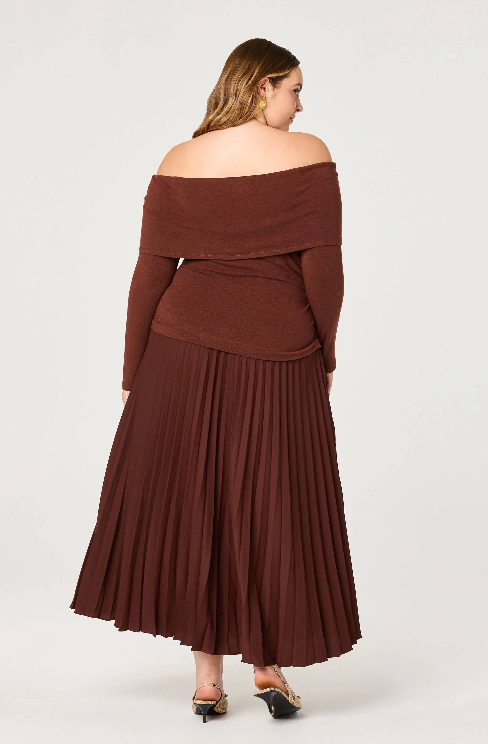 Lbruh Tanaia Pleated Mixed Media Maxi Dress