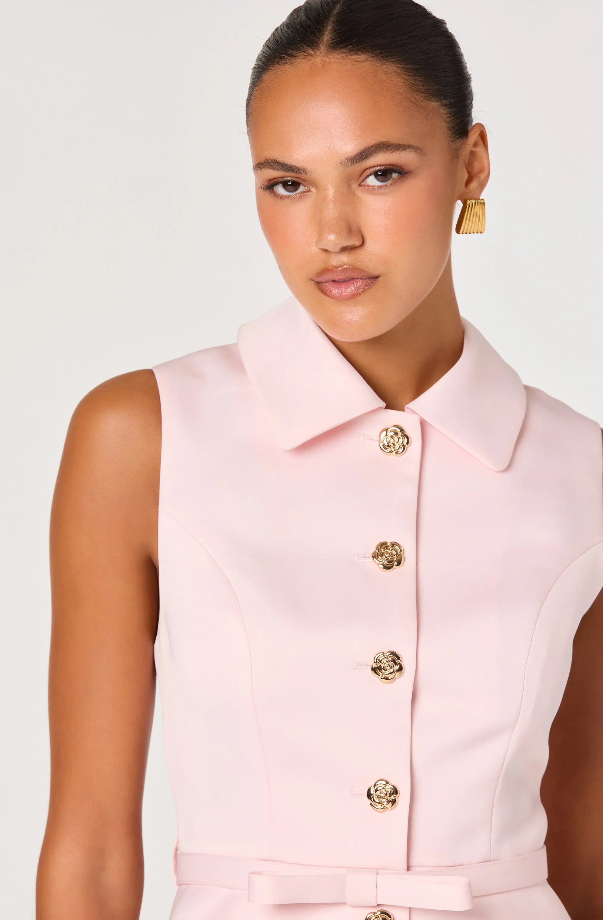 Inixyf Jamia Peplum Button-Front Mini Dress