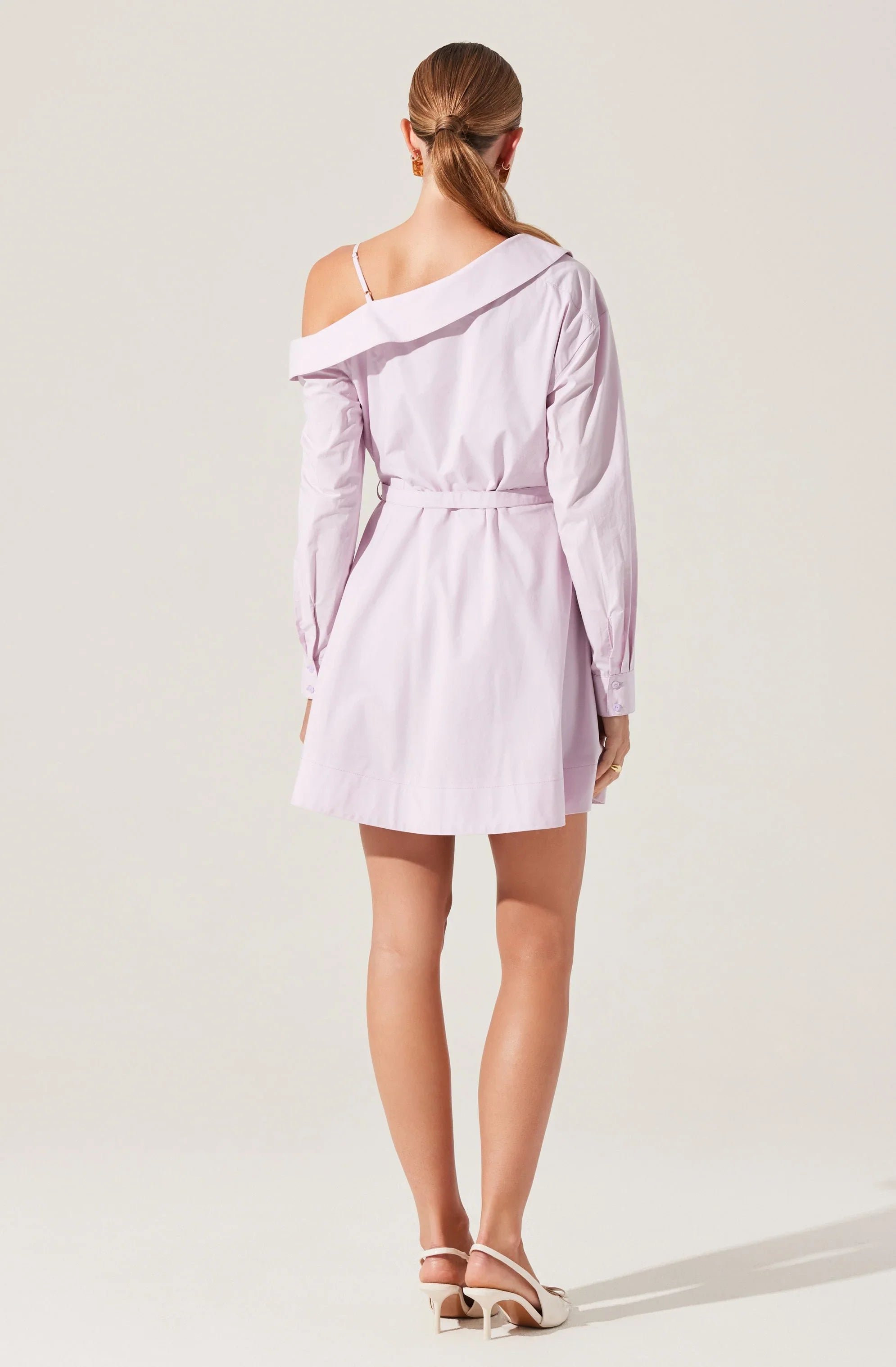 Lbruh Aveni Off Shoulder Mini Shirt Dress