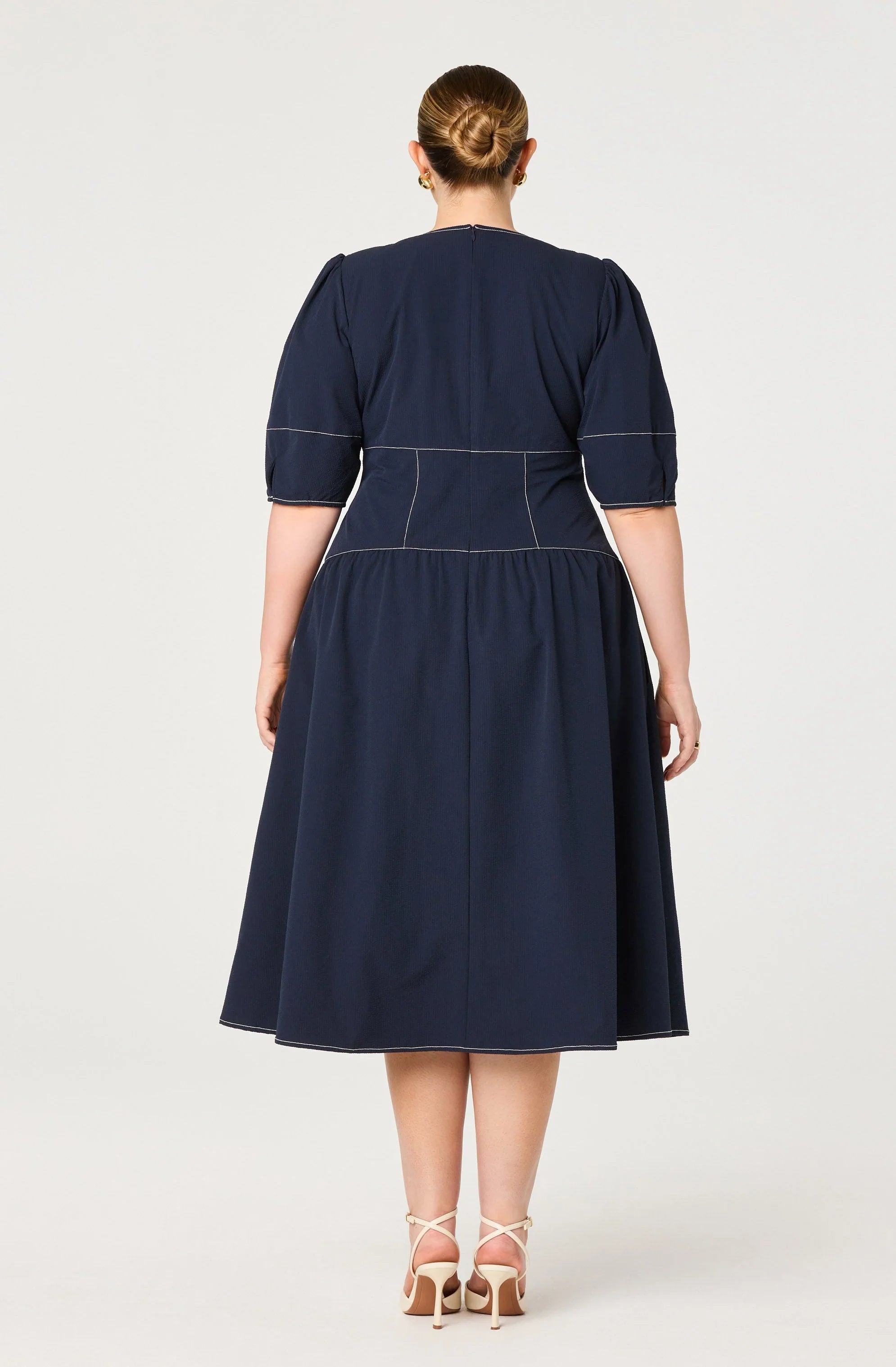 Lbruh Samarra Contrast Stitch Midi Dress