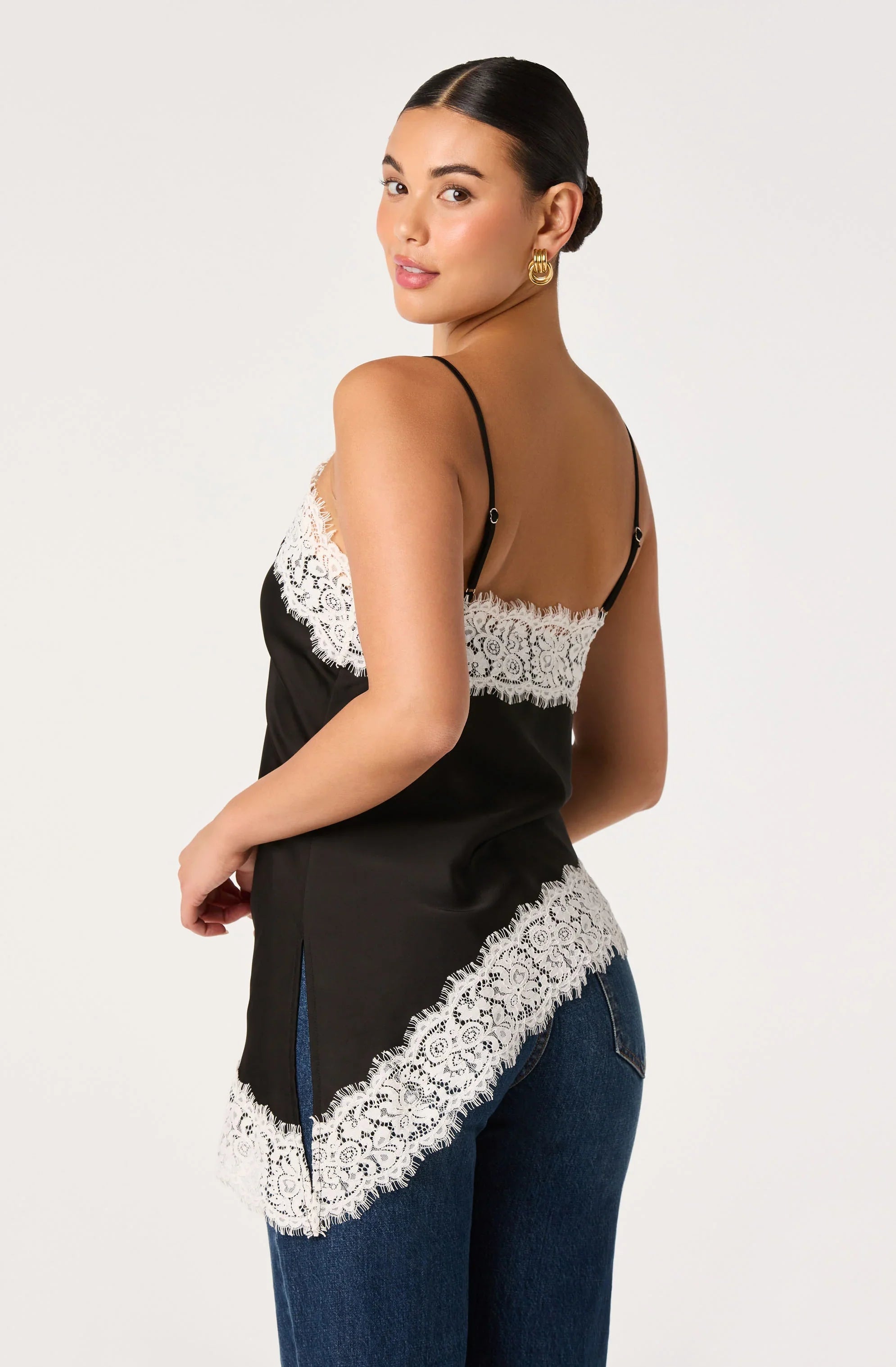 Inixyf Analise Lace Trim Asymmetric Tank