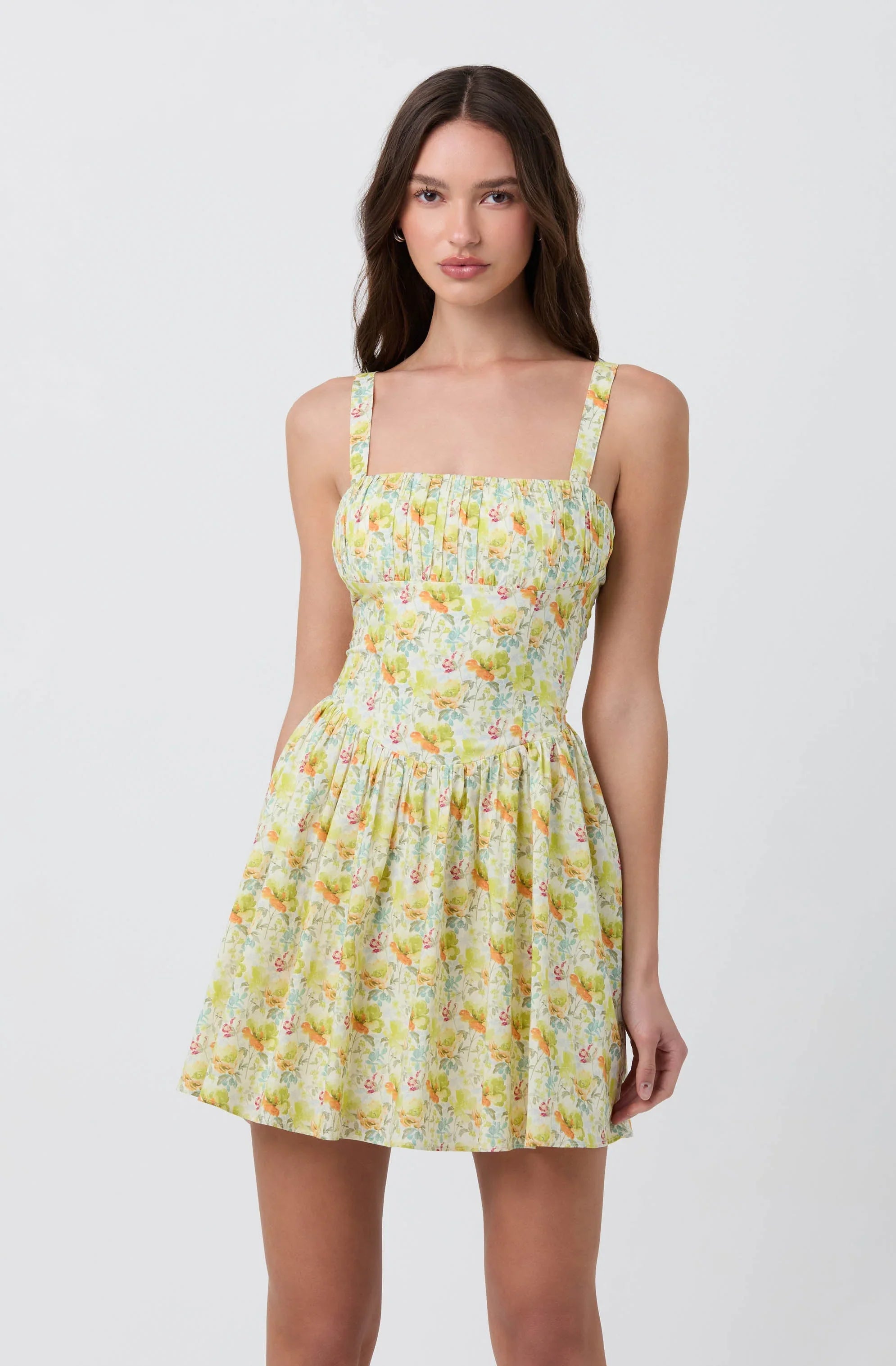 Lbruh Floral Milkmaid Mini Dress