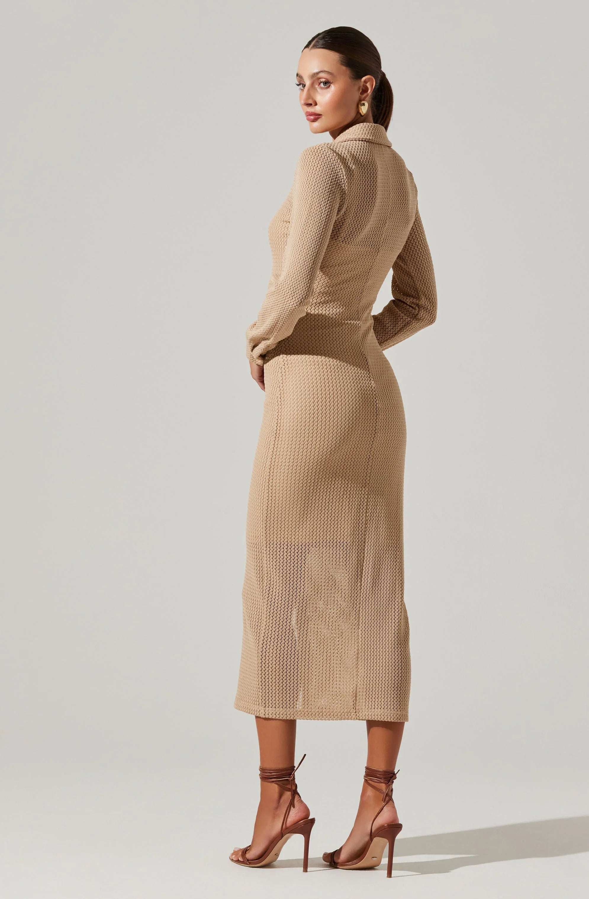 Lbruh Tawna Open Stitch Midi Dress