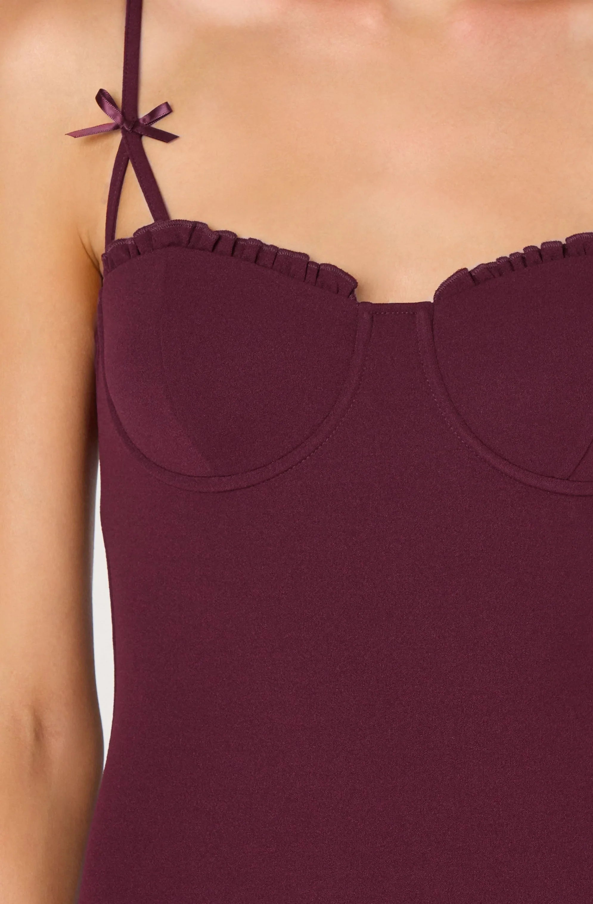 Lbruh Bow Strap Bustier Midi Dress
