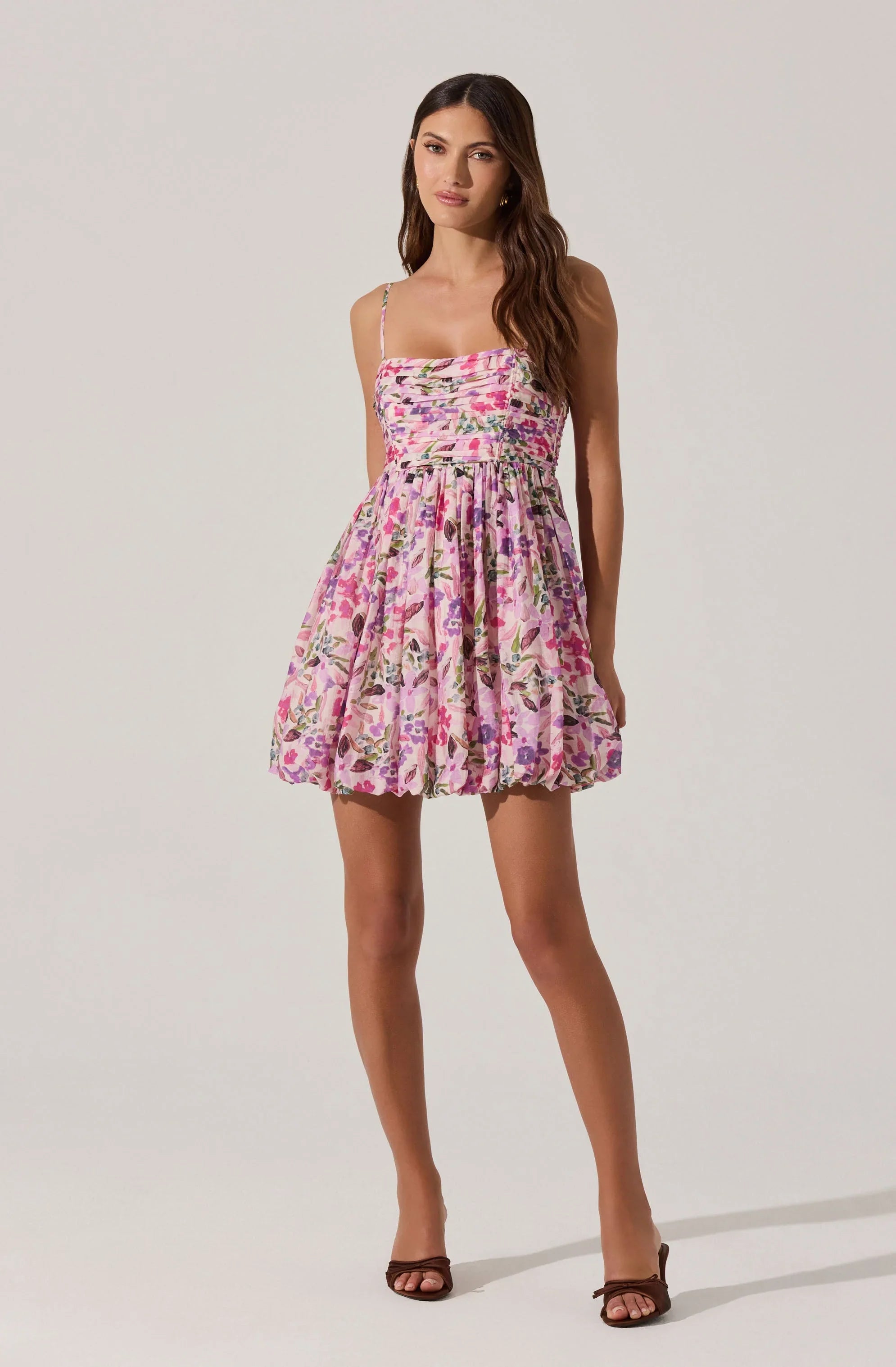 Lbruh Bubble Floral Mini Dress