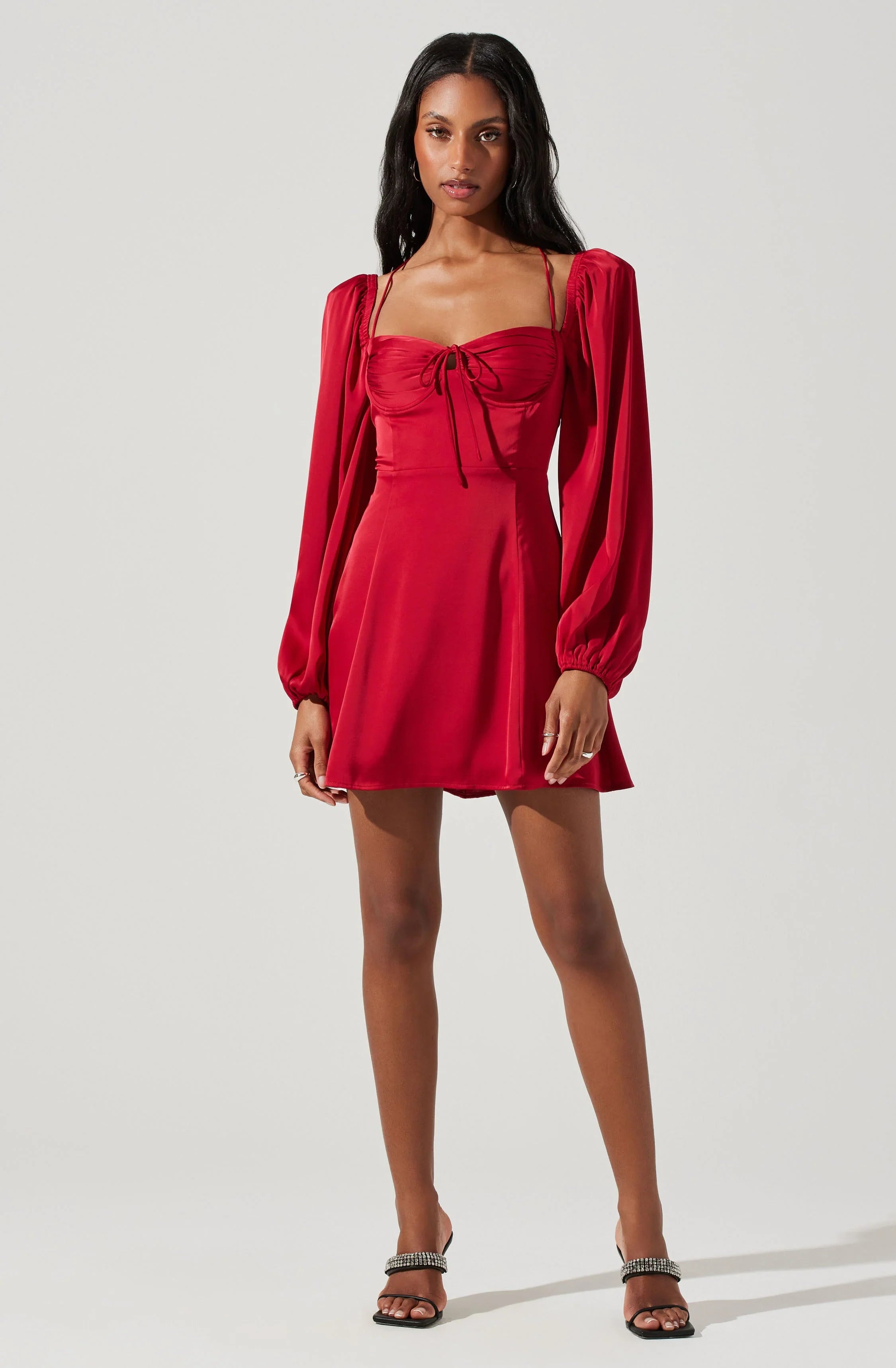 Lbruh Vivian Satin Halter Mini Dress