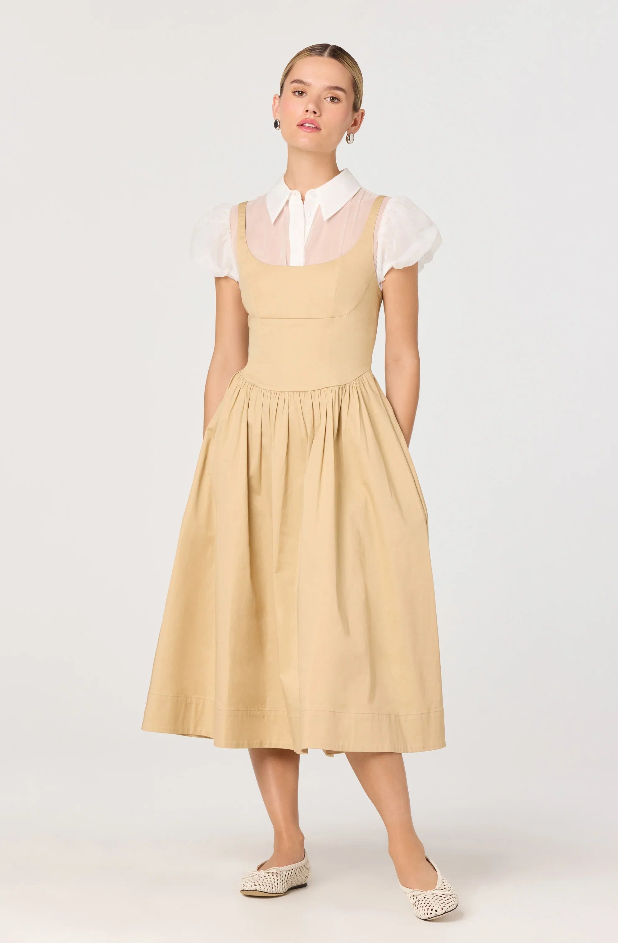 Lbruh Carrington Mixed Media Layered Midi Dress