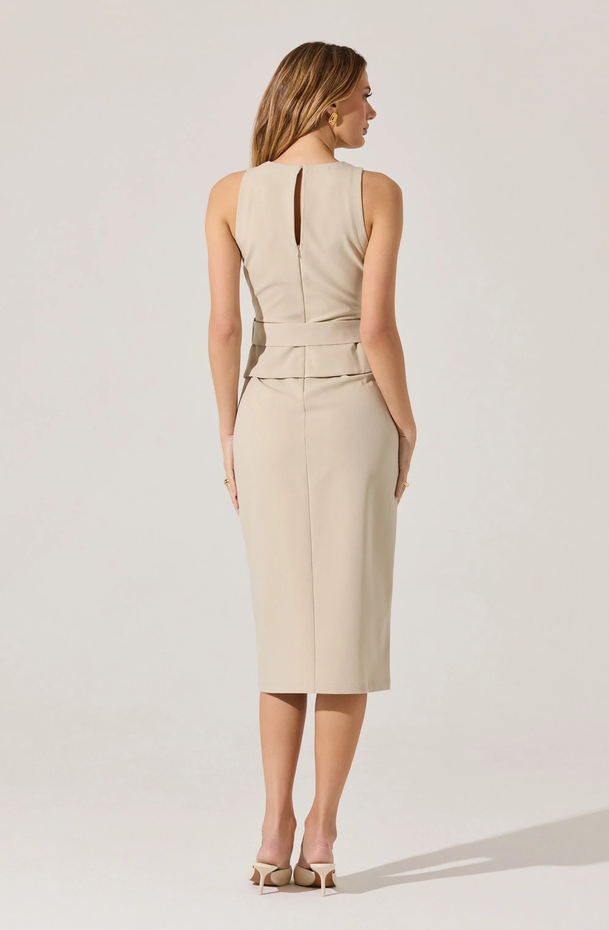 Lbruh Tailored Belted Midi Dress