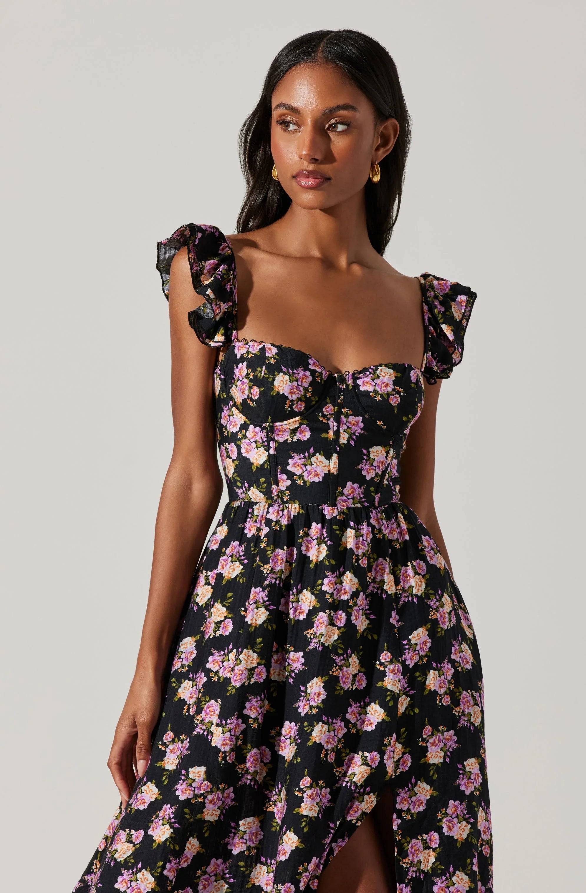 Lbruh Wedelia Floral Bustier Midi Dress