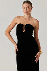 Lbruh Arista Sweetheart Velvet Midi Dress