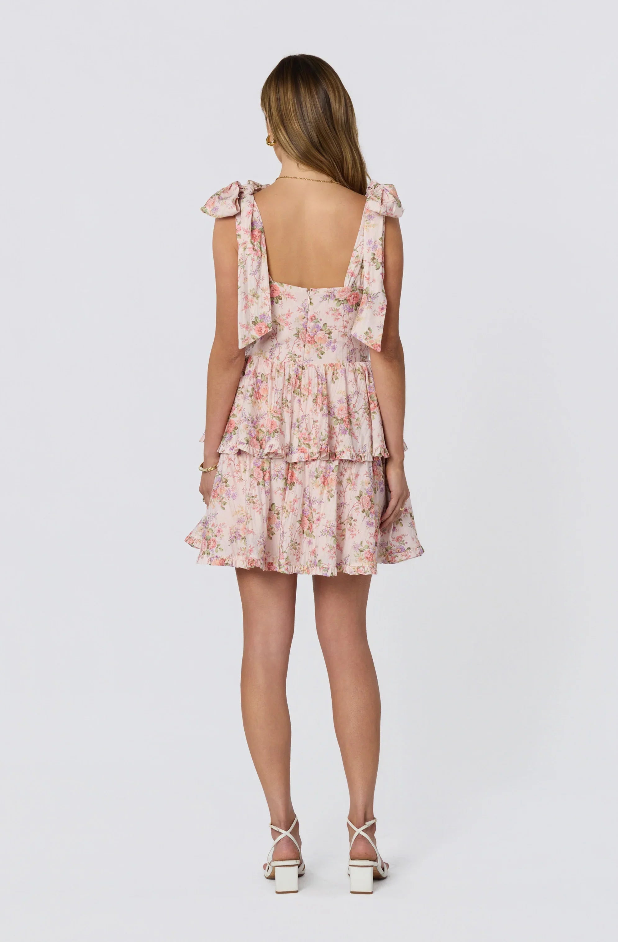Inixyf Ainlay Floral Tiered Mini Dress