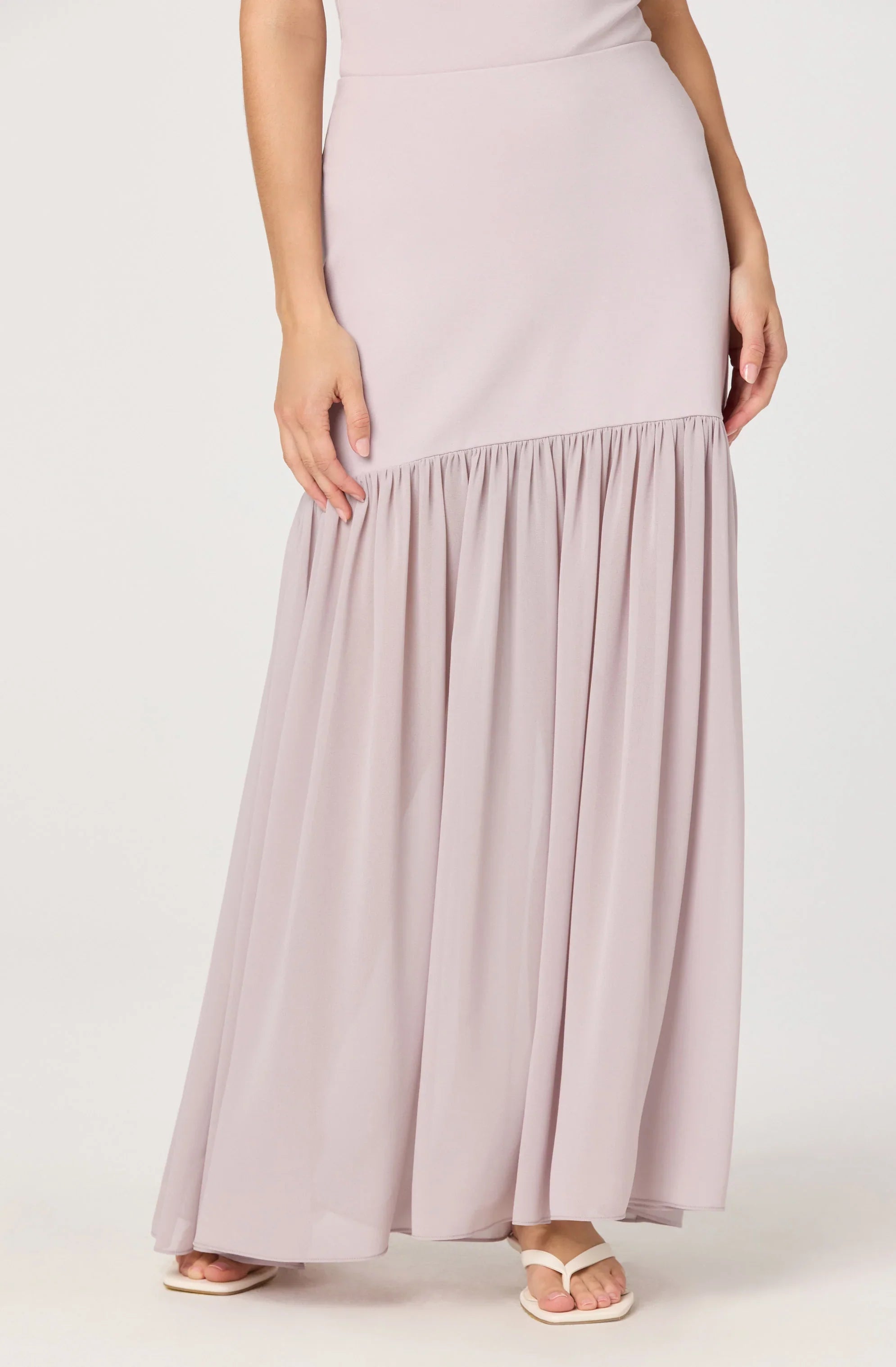 Inixyf Aloyse Contrast Drop-Waist Maxi Skirt