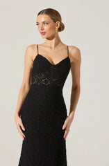 Lbruh Floral Lace Knit Midi Dress