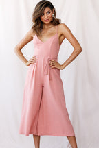 Brighton Low Back Wide Leg Jumpsuit Rose