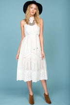 Bentley Chic Summer Midi Dress White