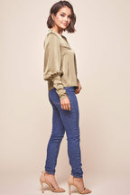 Westminster Leg-of-Mutton Sleeve Blouse Olive