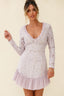 Isabella Long Sleeve Open Back Lace Dress Blush