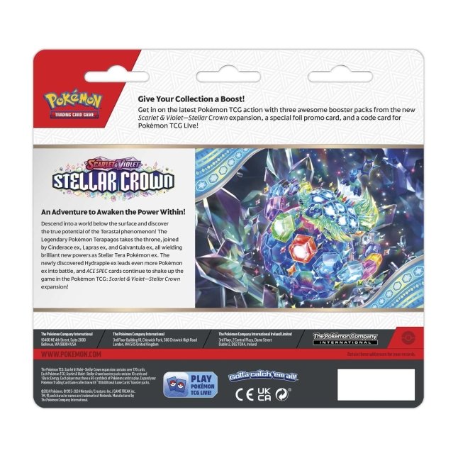 Pokémon TCG: Scarlet & Violet-Stellar Crown 3 Booster Packs & Latias Promo Card