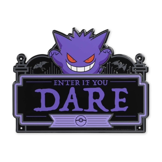 Gengar 'Enter if You Dare' Metal Sign