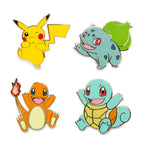 Pikachu, Bulbasaur, Charmander & Squirtle Pokémon Pins (4-Pack)