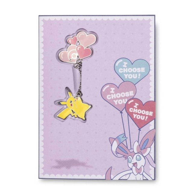 Pikachu & Sylveon Balloon Bouquet Pokémon Pin & Greeting Card Main image