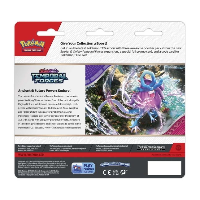 Pokémon TCG: Scarlet & Violet-Temporal Forces 3 Booster Packs & Cleffa Promo Card