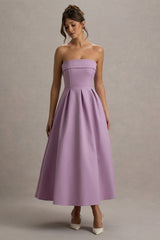 Annalise | Lilac Bandeau Skater Midi Dress