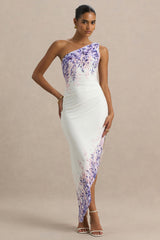 Sybil | Wisteria Floral Print Asymmetric Midi Dress