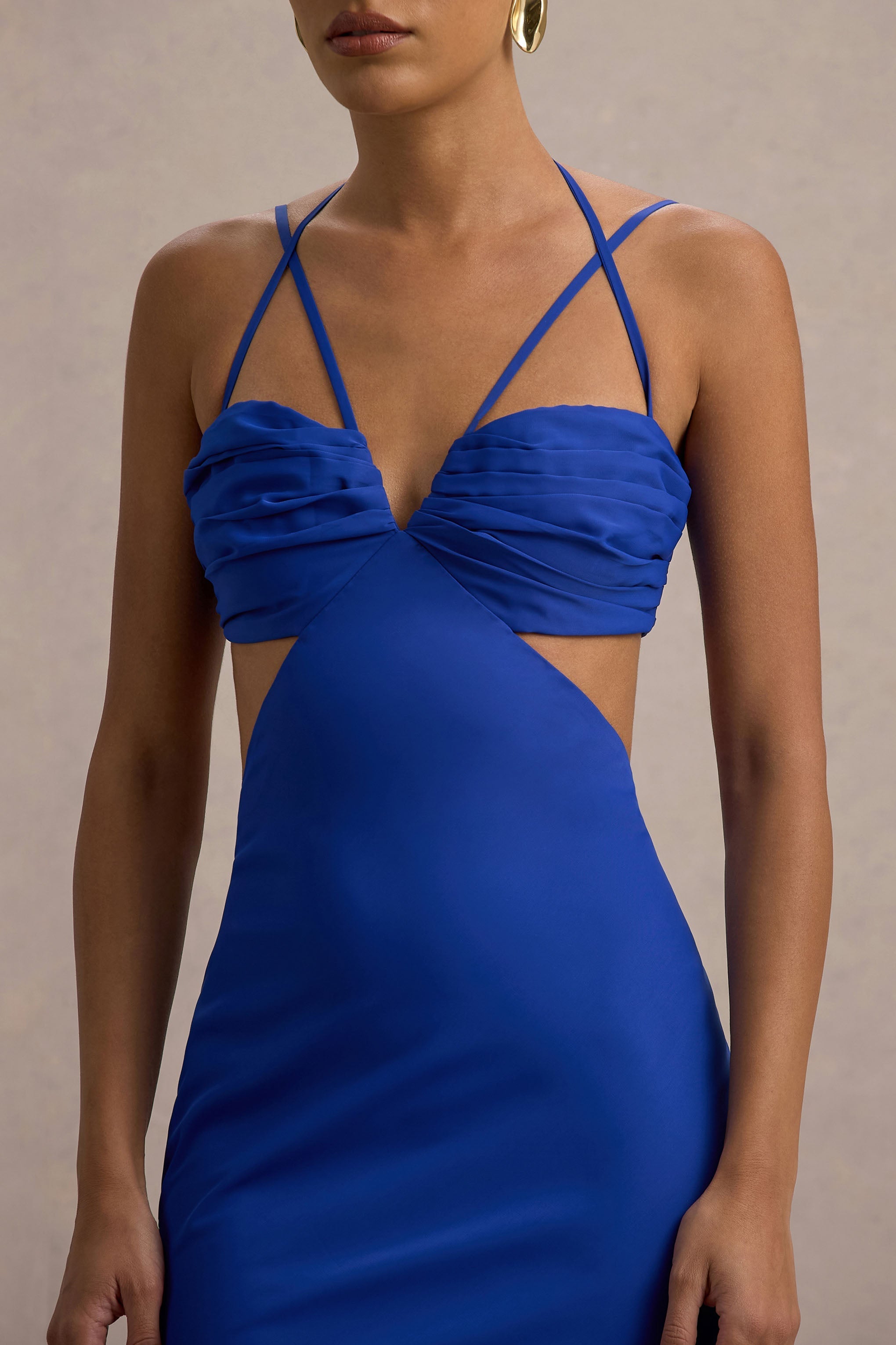 Leandra | Blue Strappy Cut-Out Maxi Dress