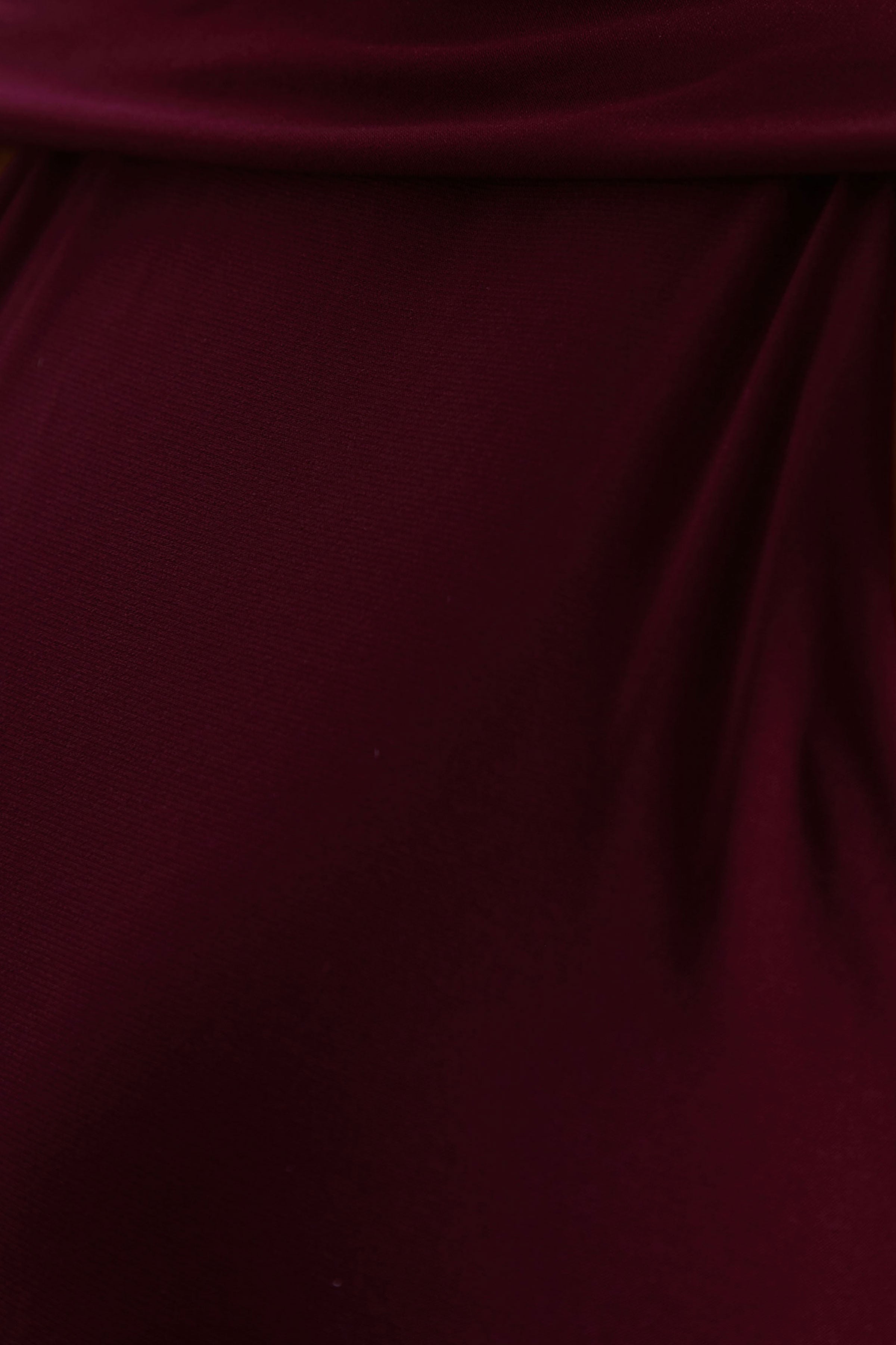 Cordy | Burgundy High-Neck Maxi Dress With Scarf-Detail
