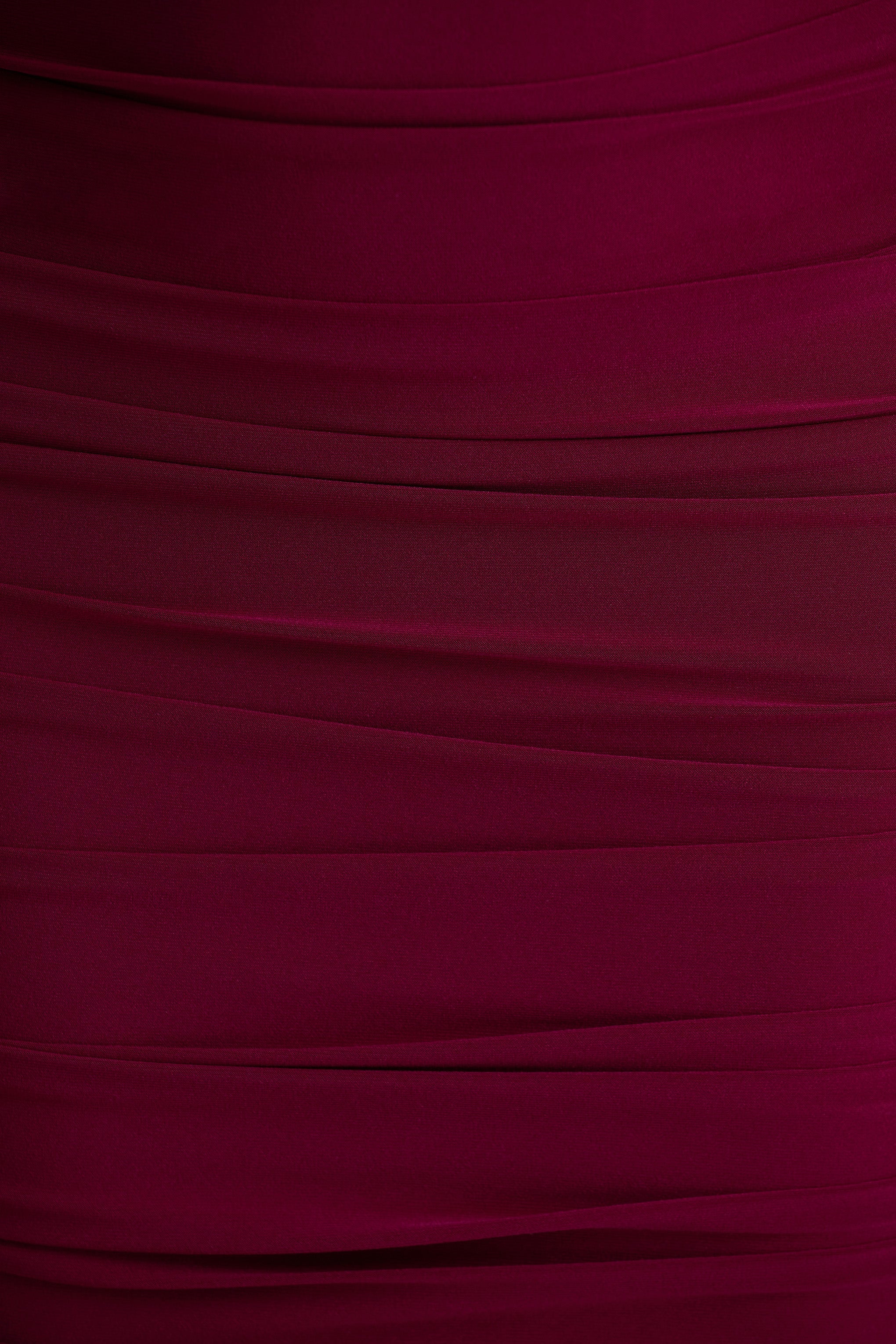 Tamara | Burgundy Long-Sleeve Ruched Midi Dress