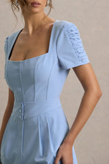 Brizzie | Light Blue Short-Sleeve Playsuit