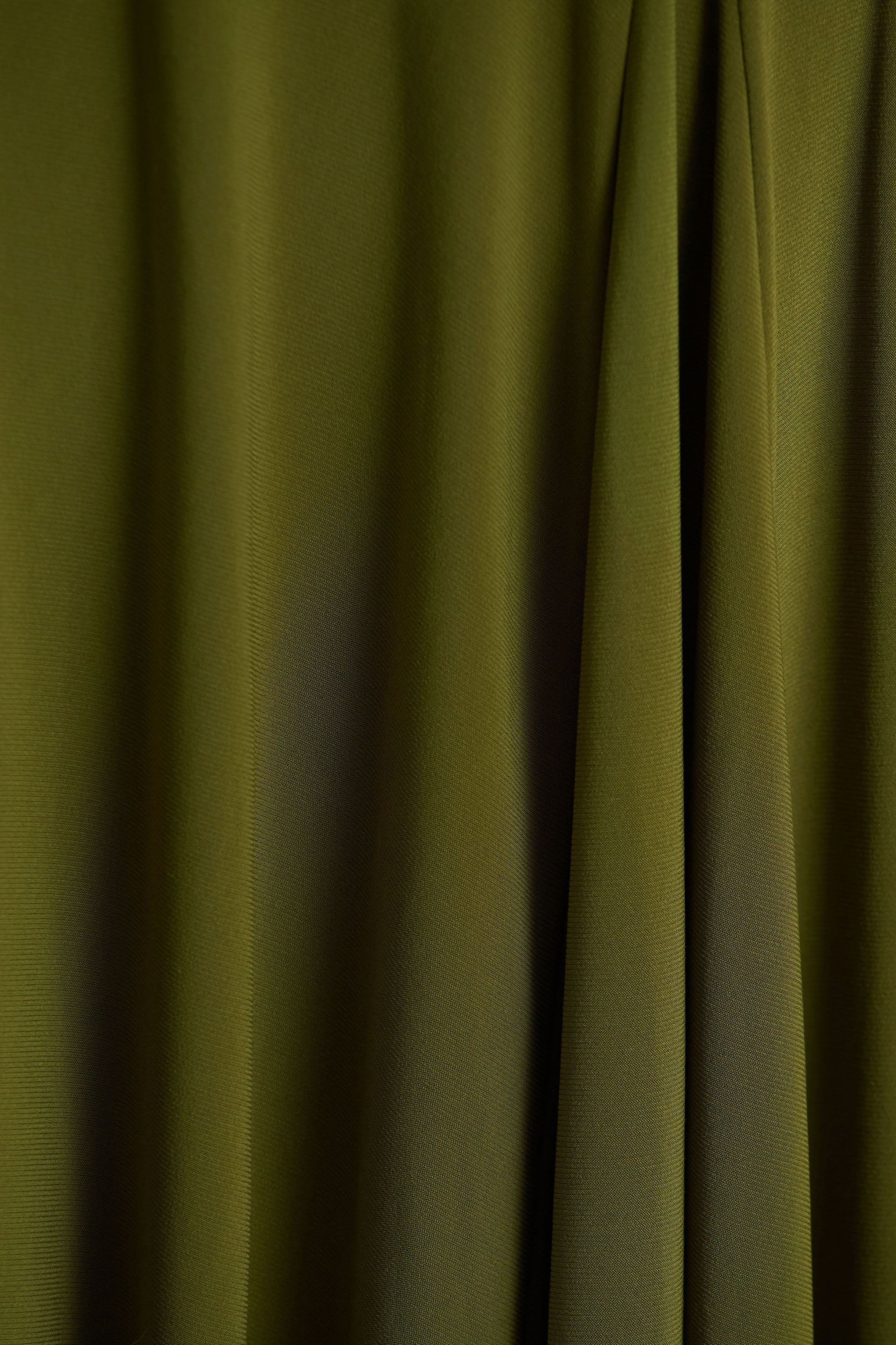 Alexia | Green Asymmetric-Neck Maxi Dress With Gold-Details